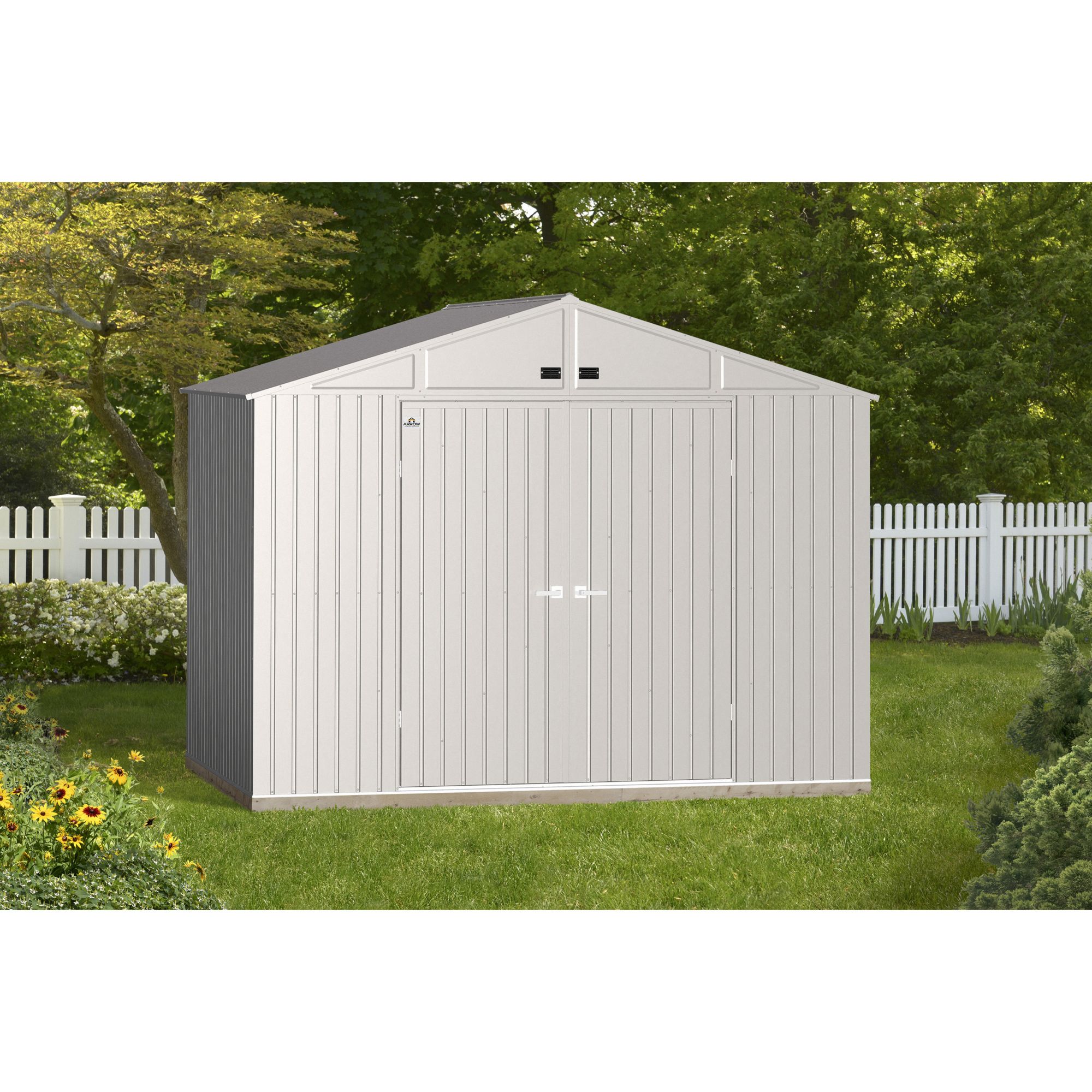 Arrow Elite 10' x 8' Steel Storage Shed - Cool Gray