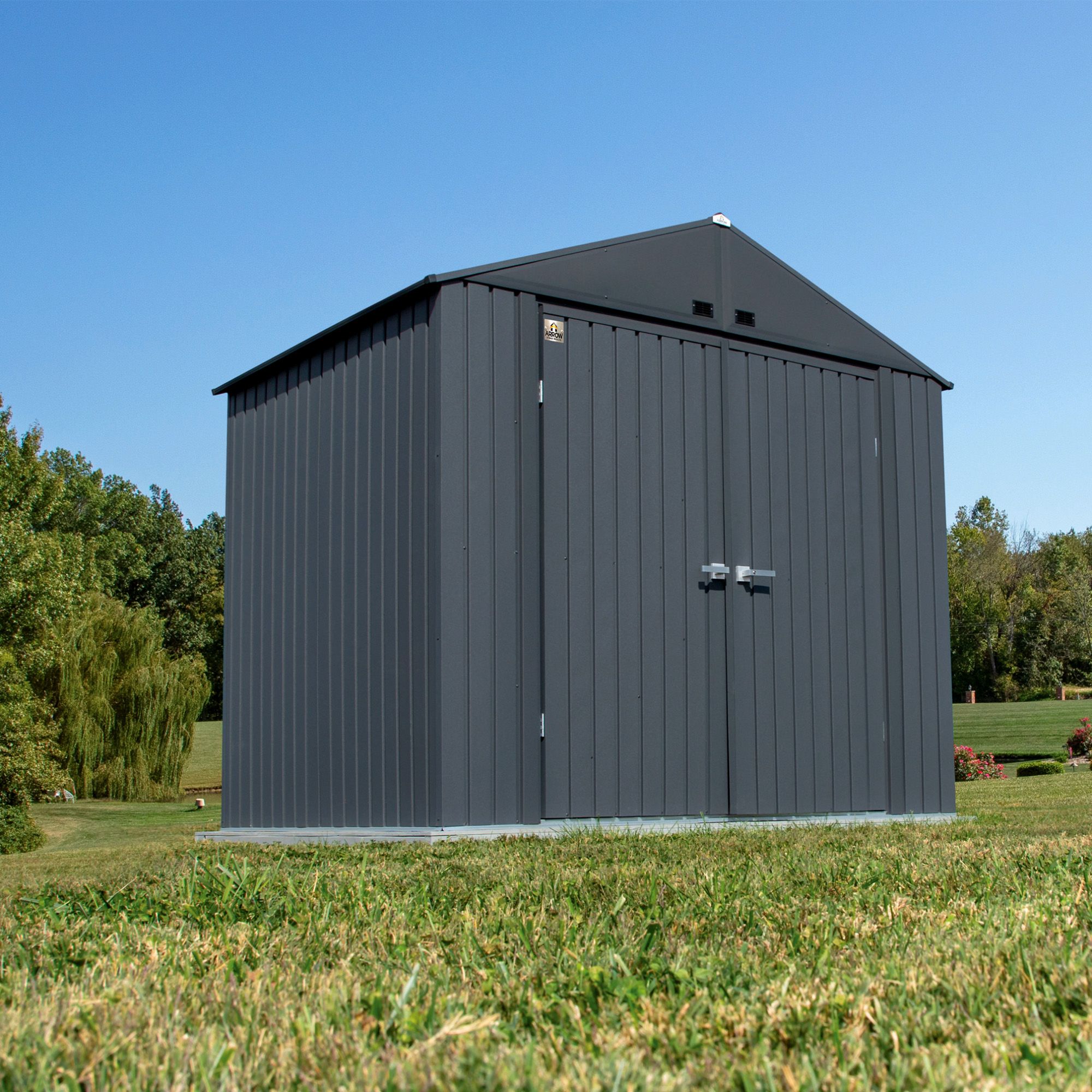 Arrow Elite 8' x 6' Steel Storage Shed - Anthracite