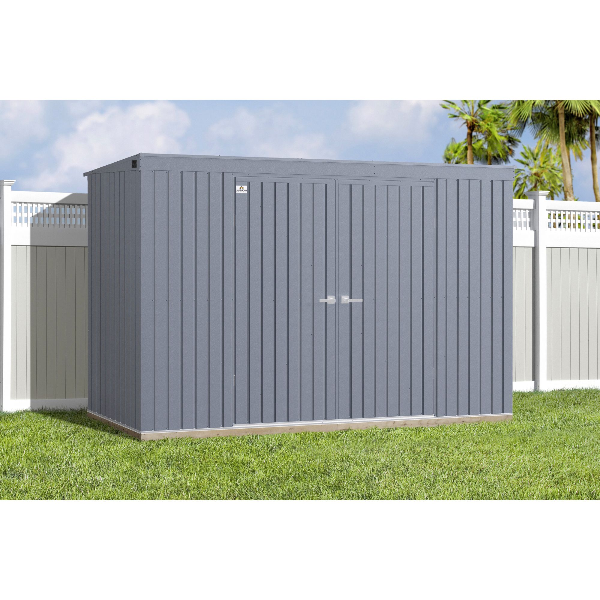 Arrow Elite 10' x 4' Steel Storage Shed - Anthracite