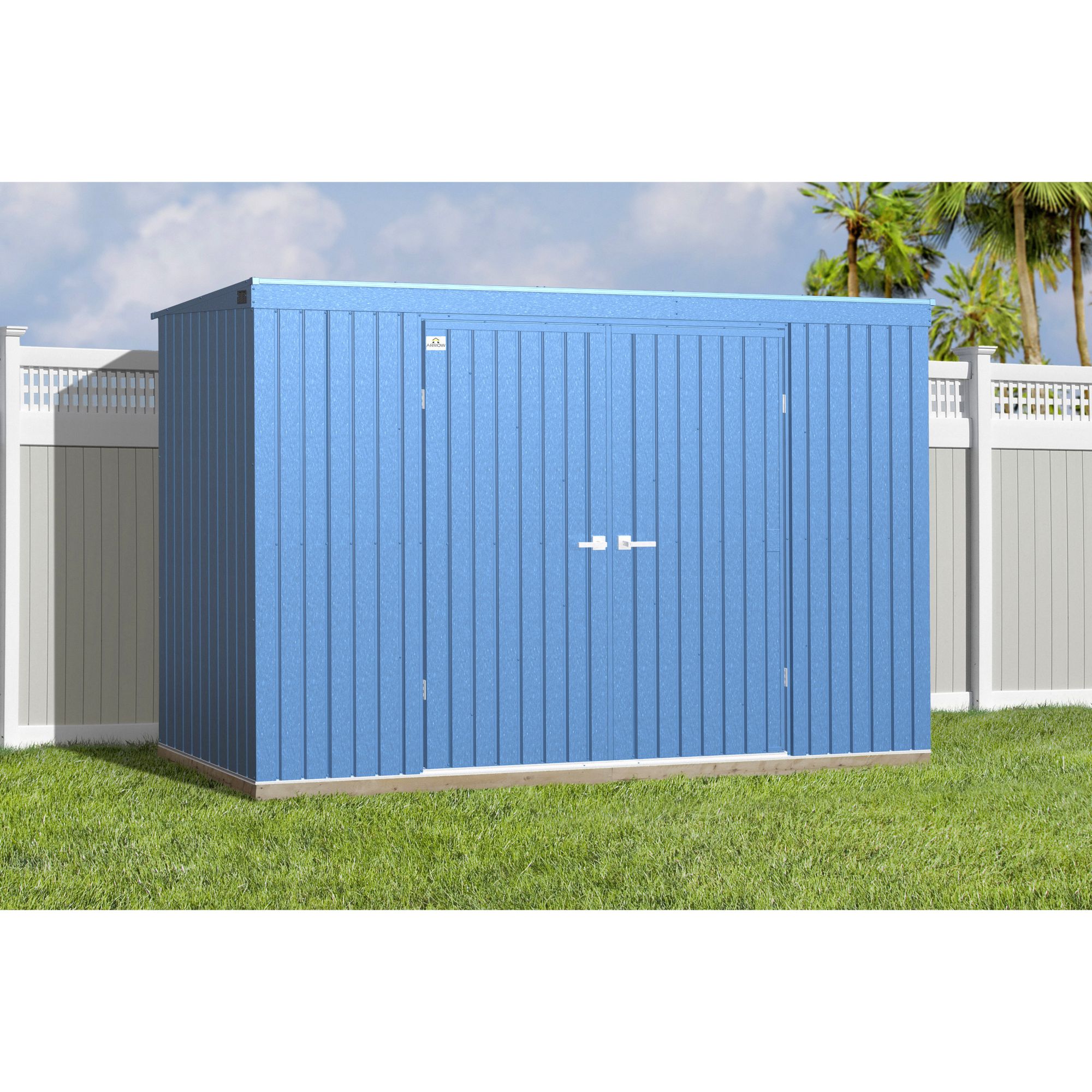 Arrow Elite 10' x 4' Steel Storage Shed - Blue Gray