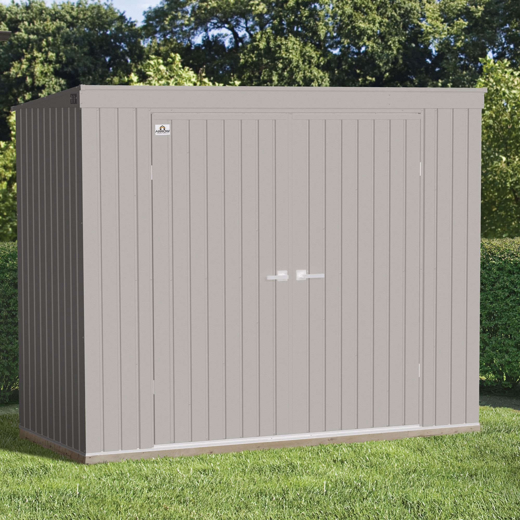 Arrow Elite 8' x 4' Steel Storage Shed - Cool Gray