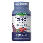 Nature's Truth Zinc Gummies, Extra Strength, Mixed Berry Flavor, 120 ct./50mg