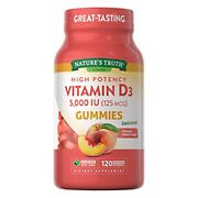 Nature’s Truth Vitamin D3 Gummies, Peach Flavor, 120 ct./5,000 IU