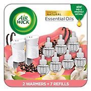 Airwick Scented Oil Vanilla and Pink Papaya Starter Kit, 2 Warmers + 7 Refills