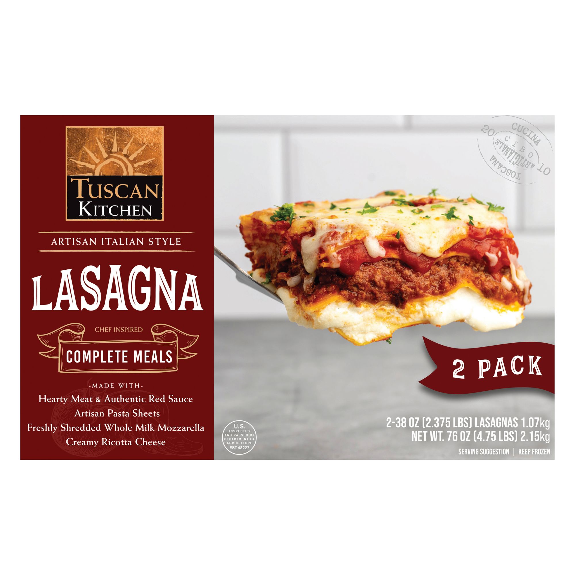 Tuscan Kitchen Artisan Italian Style Meat Lasagna, 2 pk.