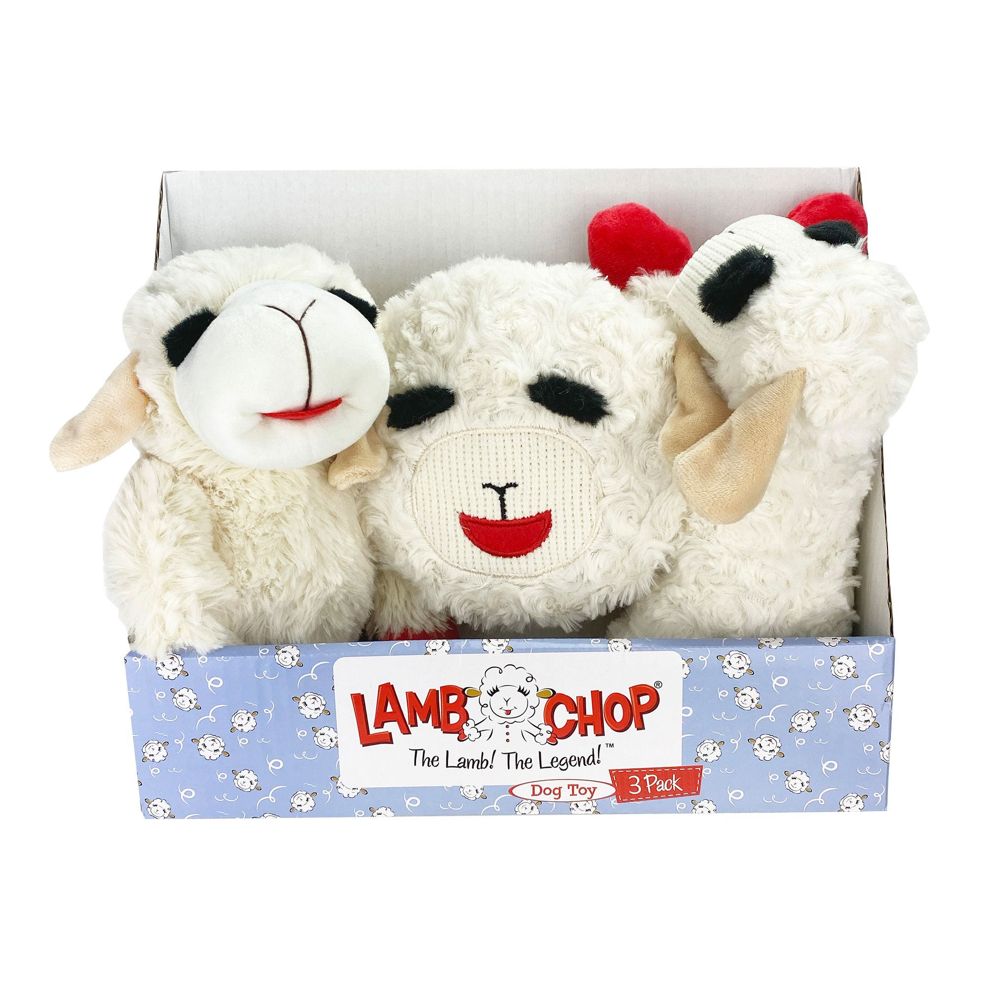 Multipet International Lambchop 3 pk. - White/Red