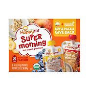 Happy Tot Organic Super Morning Variety Two Flavor, 8 pk., 4 oz. pouches
