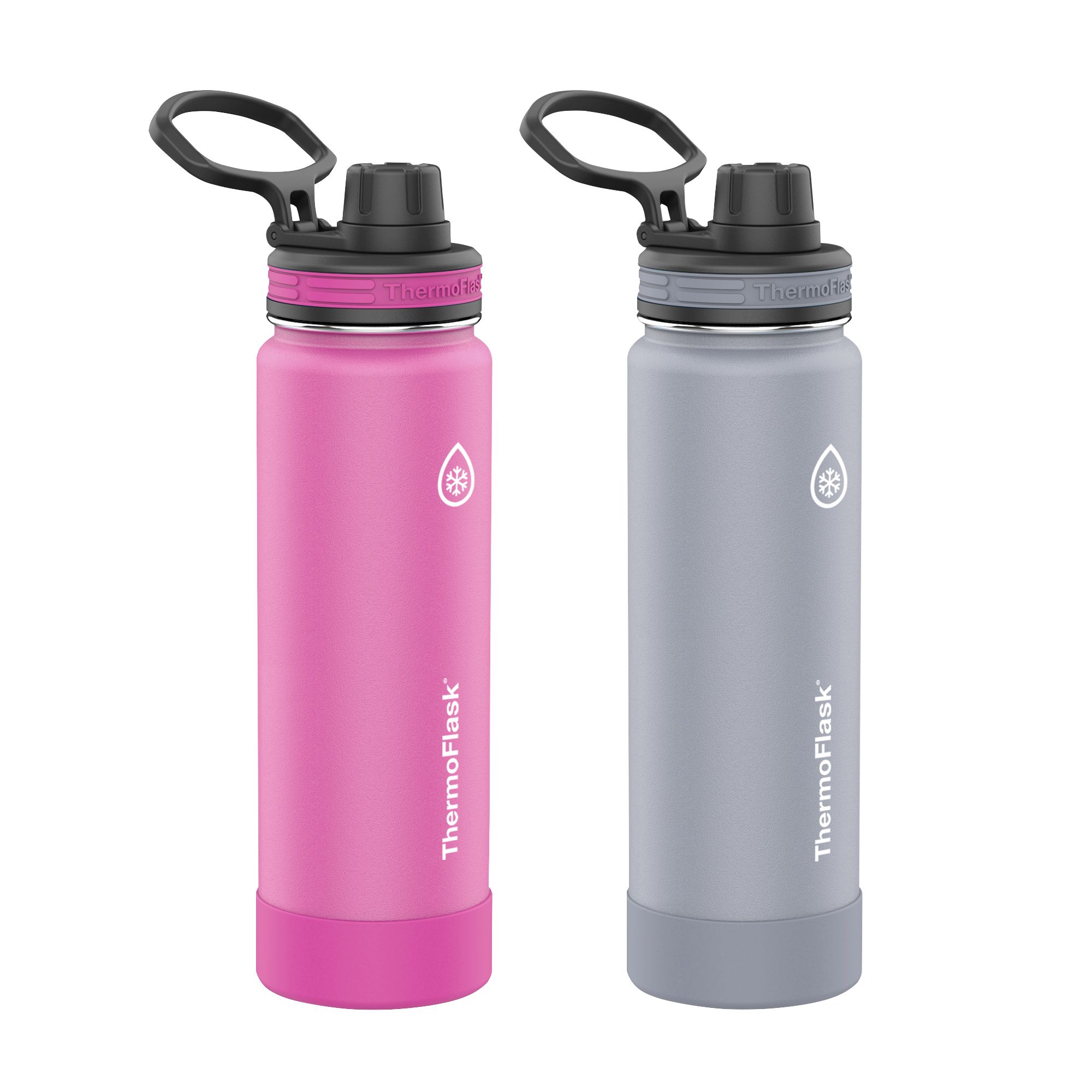 Berkley Jensen Stainless Steel Water Bottle, 2 Pk. - Pink and Gray