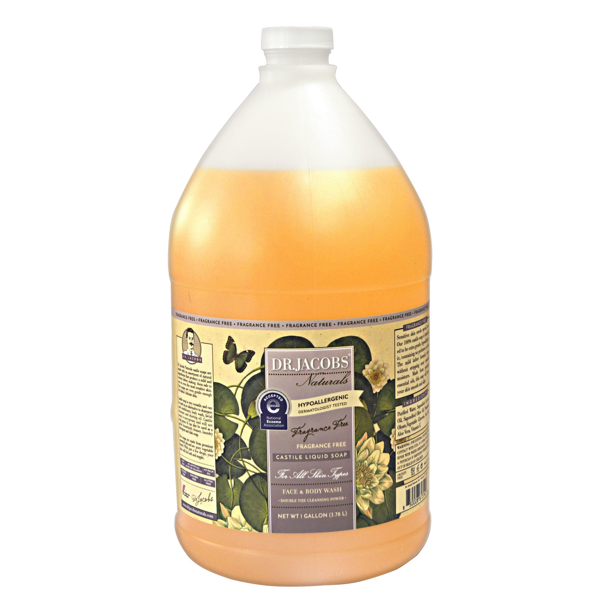 Dr Jacobs Naturals Castile Soap Unscented, 1 gal.