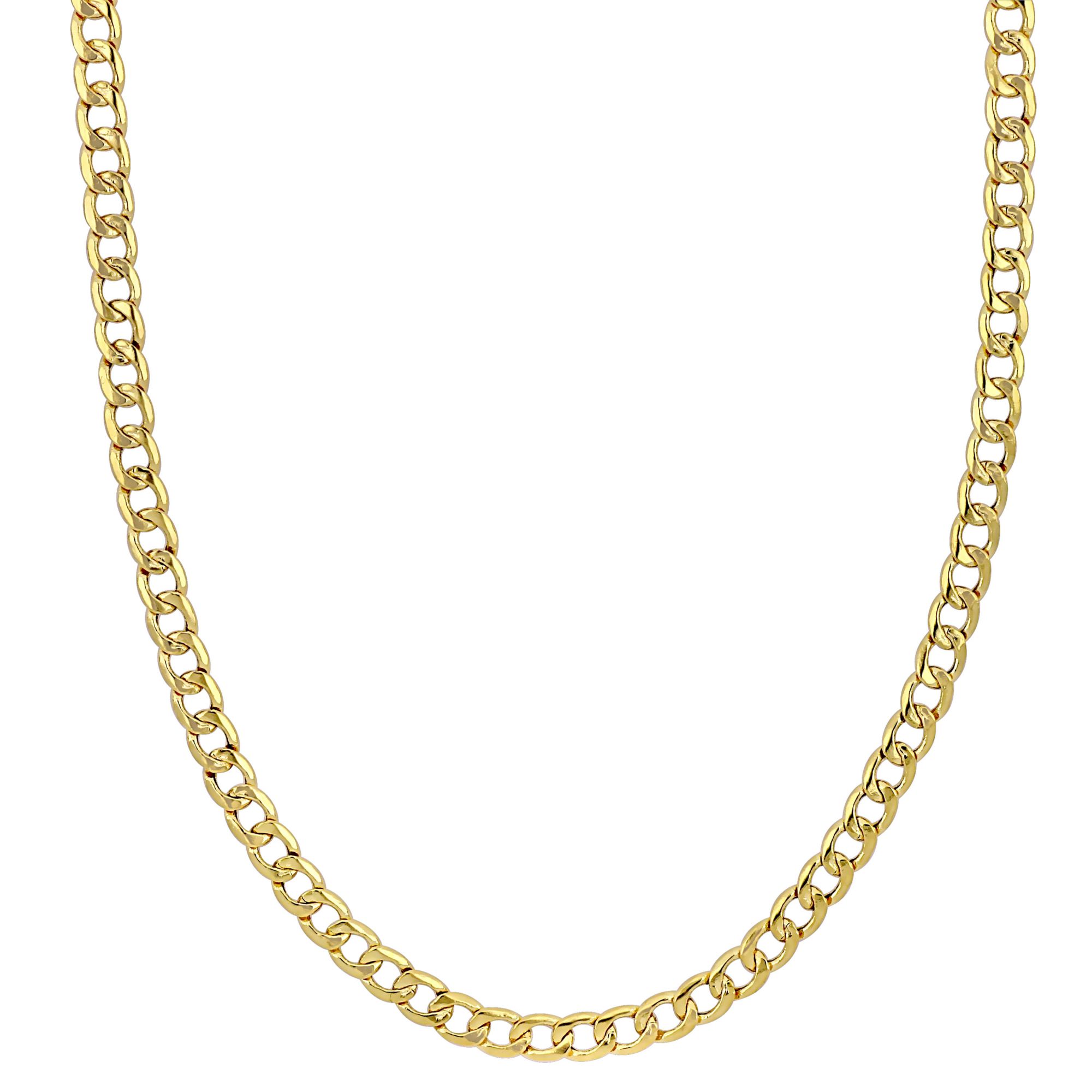 4mm Curb Link Chain Necklace in 14k Yellow Gold, 18&quot;