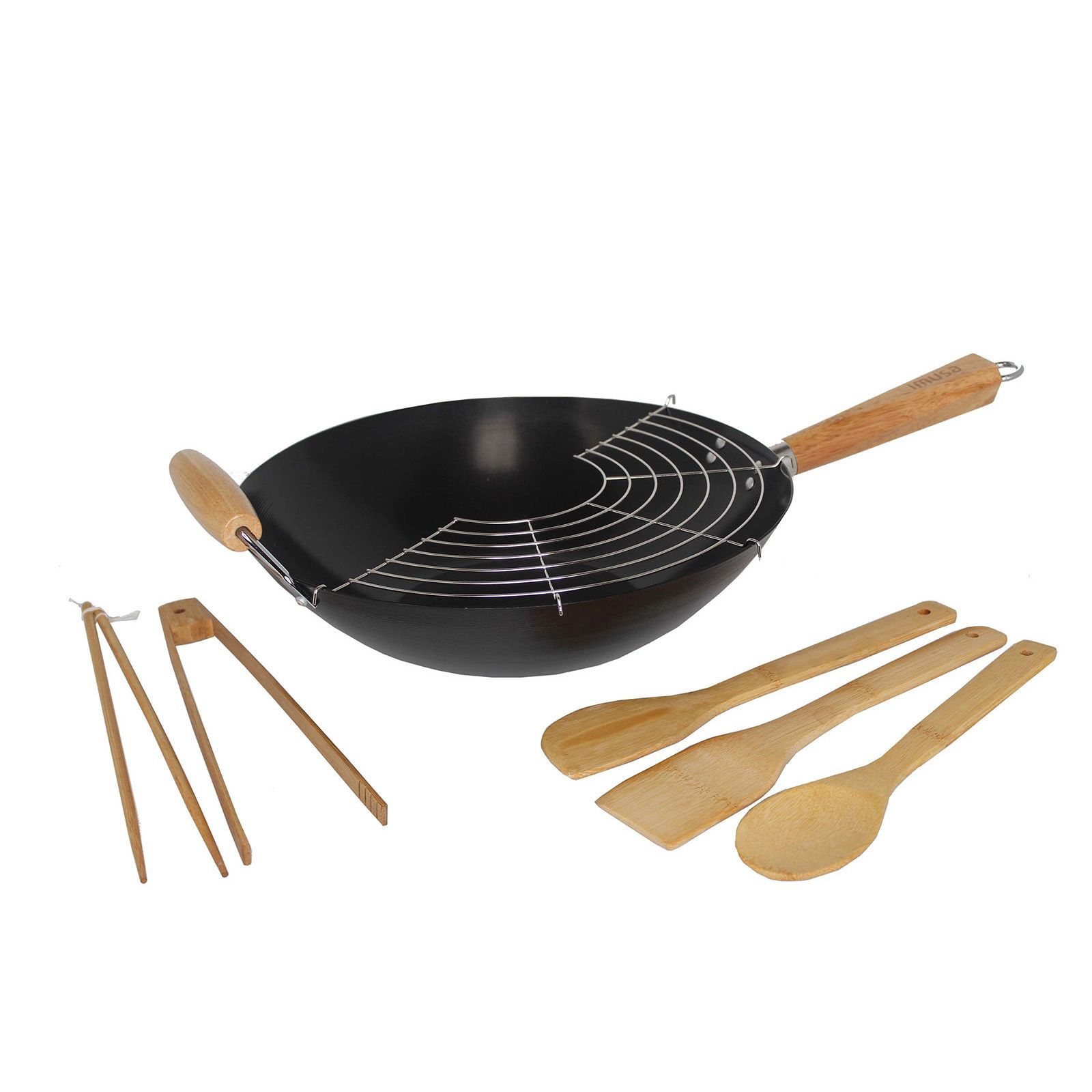 Imusa Coated Carbon Steel Wok Set, 7 pc.