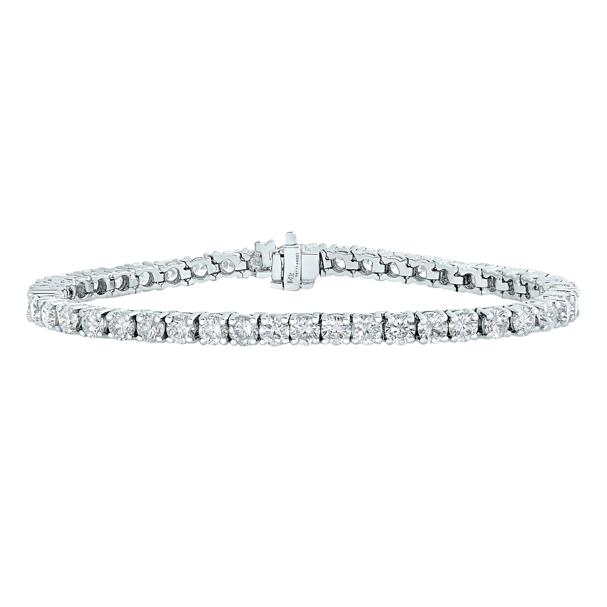 Amairah 2 ct. t.w. Lab Grown Diamond Bracelet 14k White Gold Classic Design Round Prong Set 7&quot; Length