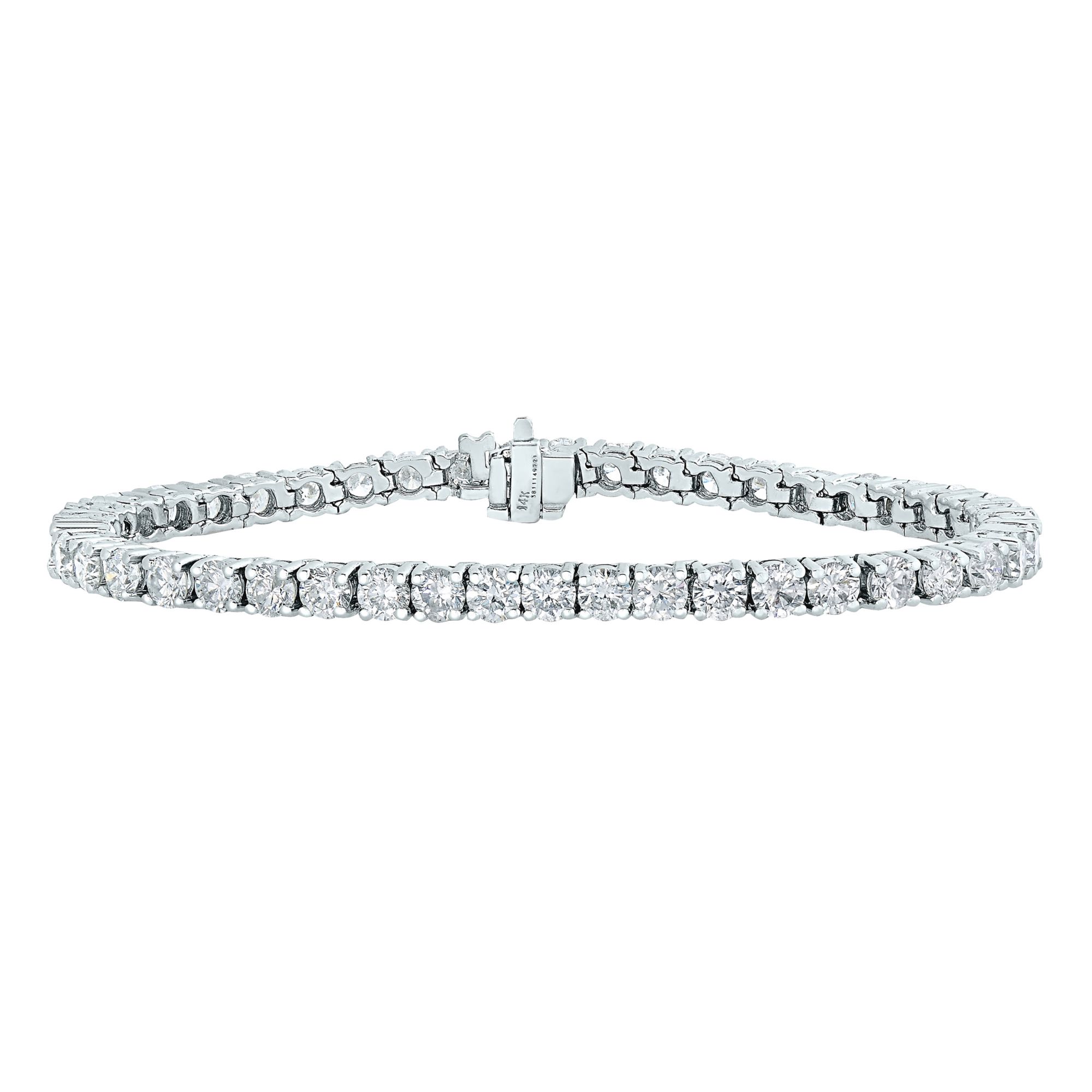 Amairah 5 ct. t.w. Lab Grown Diamond Bracelet 14k White Gold Classic Design Round Prong Set 7&quot; Length