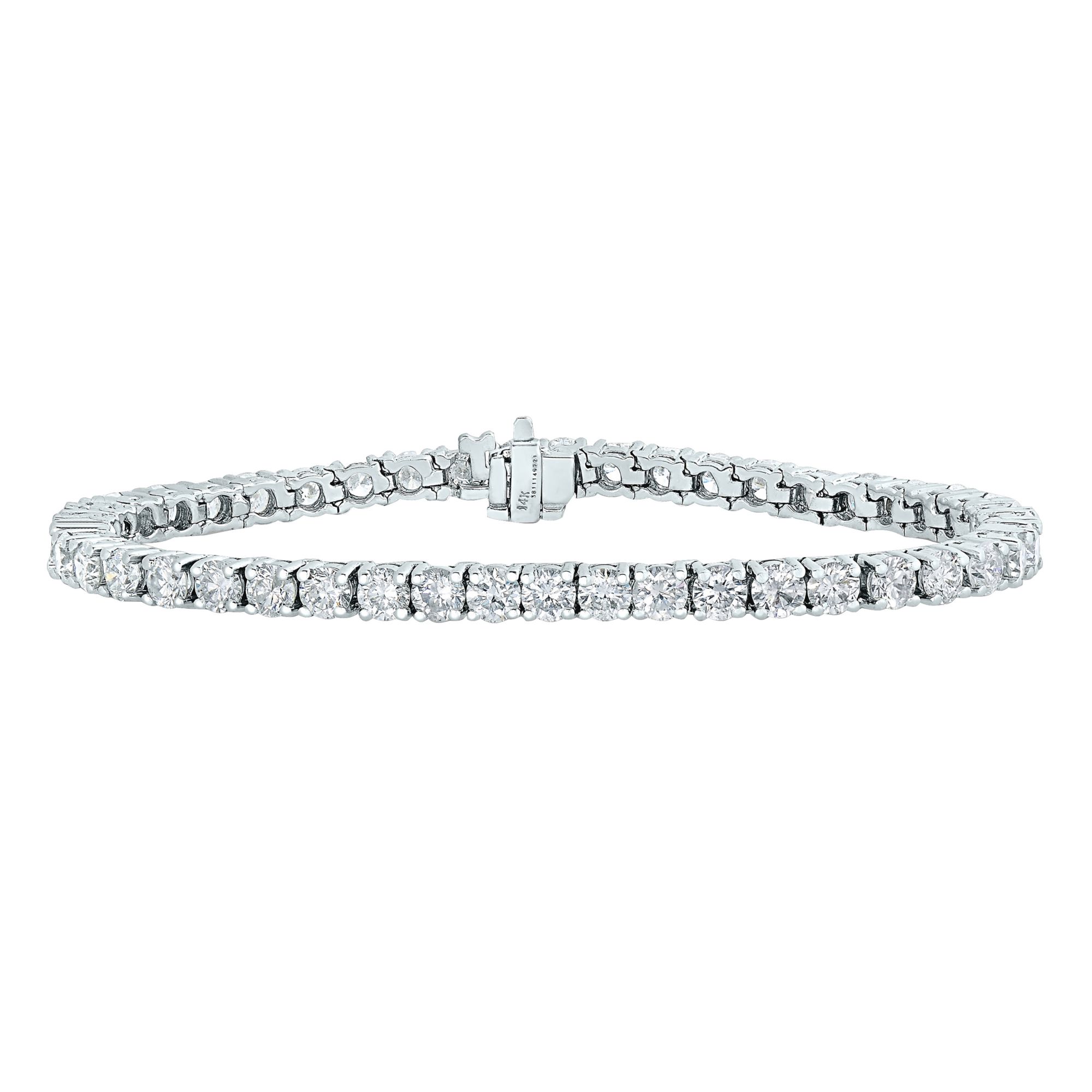 Amairah 7 ct. t.w. Lab Grown Diamond Bracelet 14k White Gold Classic Design Round Prong Set 7&quot; Length