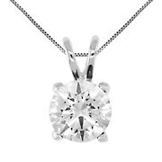 Amairah 0.25 ct. t.w. Lab Grown Diamond Solitaire Pendant Necklace 14k White Gold Round Shape Prong Set with 18&quot; Chain