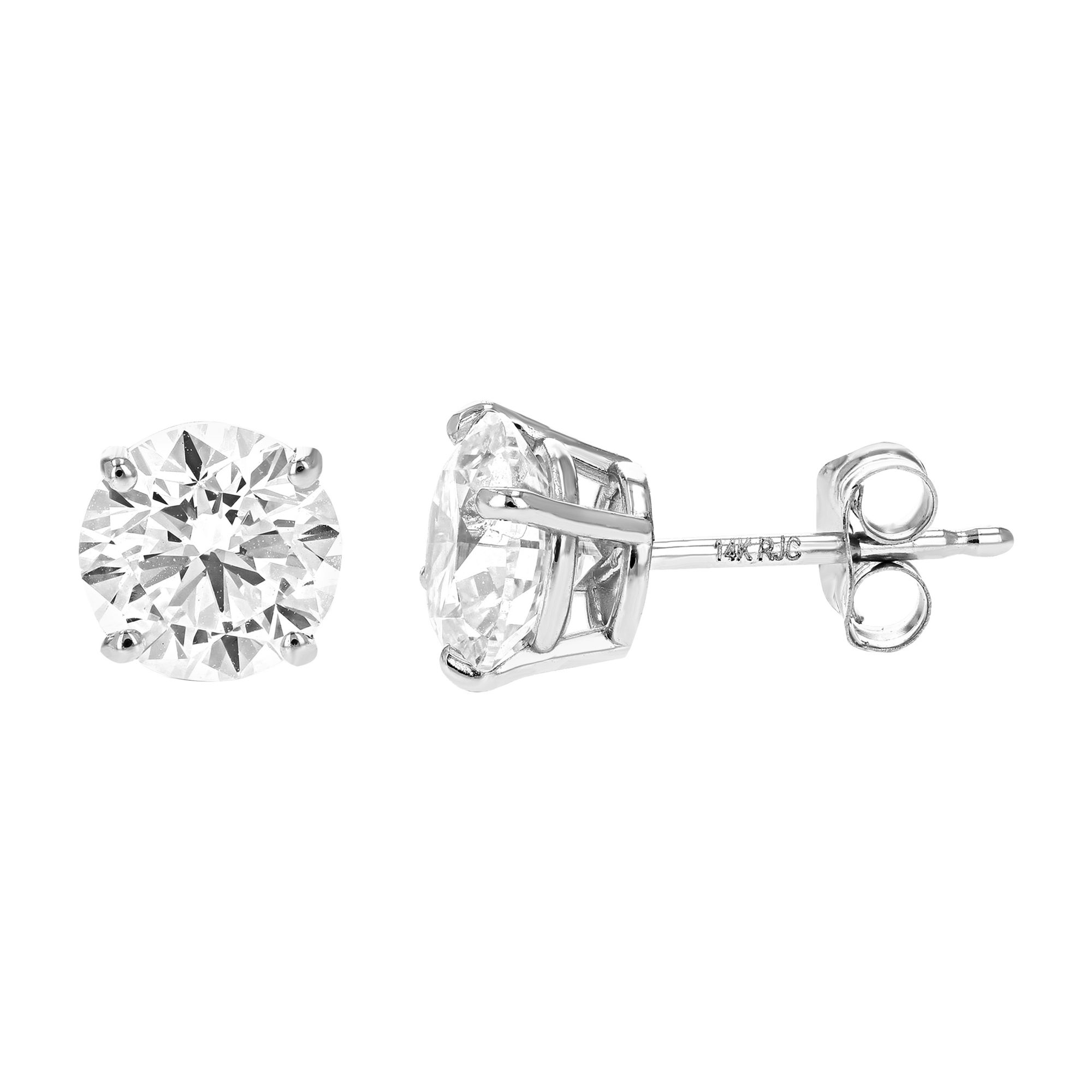 .25 Carat Diamond Stud Earrings, SI2 14K White Gold