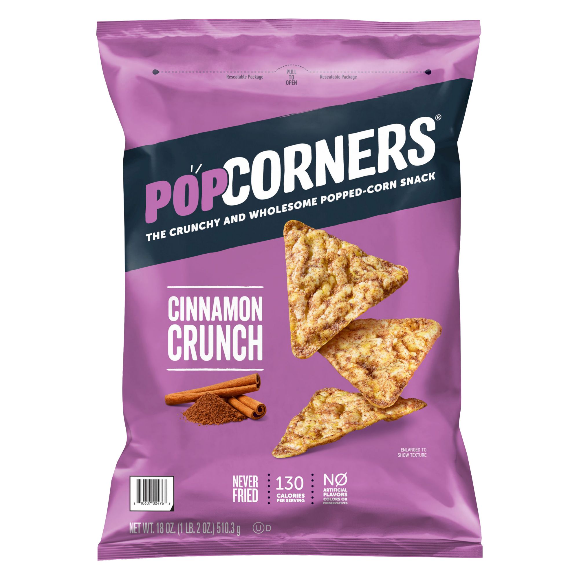 PopCorners Cinnamon Crunch Flavored Popped Corn Chips Snacks, 18 oz.