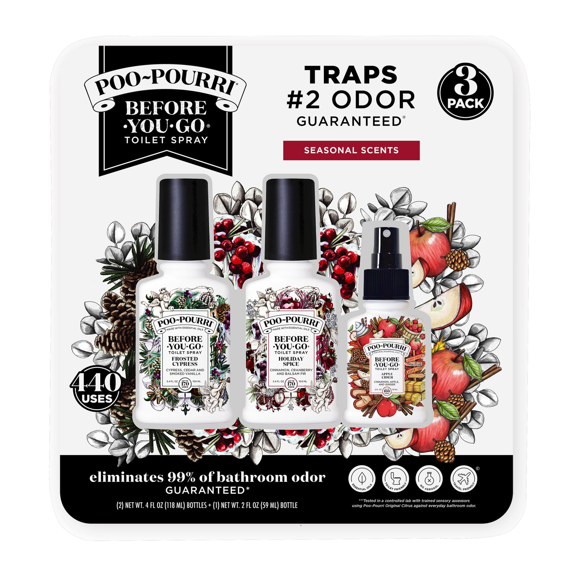 Poo-Pourri Before-You-Go Toilet Spray Seasonal Scents, 3 pk.