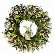 Berkley Jensen Easter Wild Flower & Bunny Wreath
