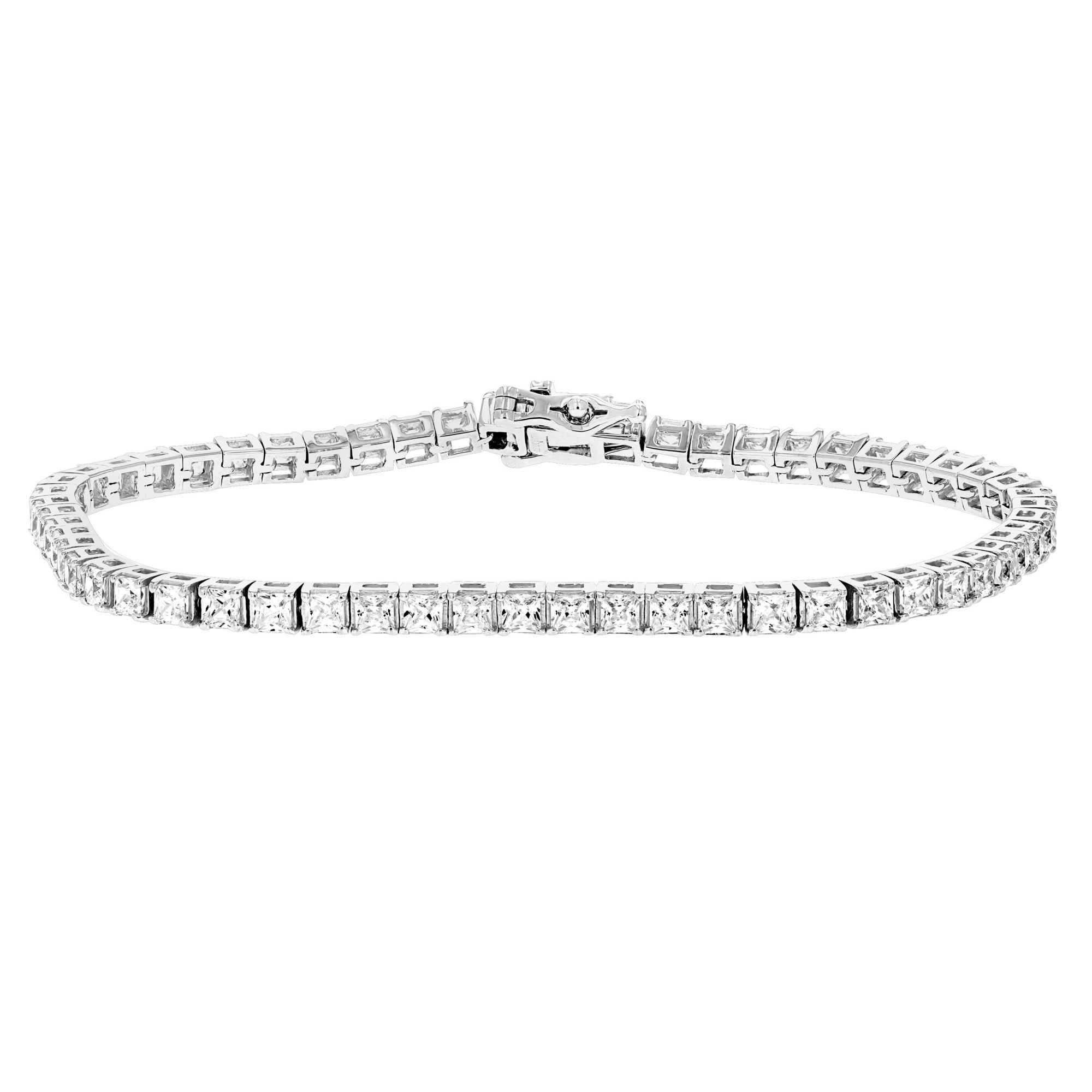 Amairah 4 ct. t. w. Princess Diamond Tennis Bracelet 14k White Gold 7&quot; Square Prong Set