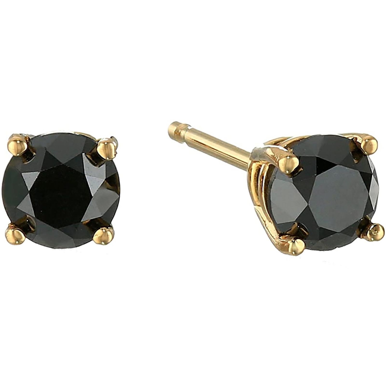 Amairah .50 ct. t. w. Black Diamond Stud Earrings 14k Yellow Gold Round Prong Basket Set