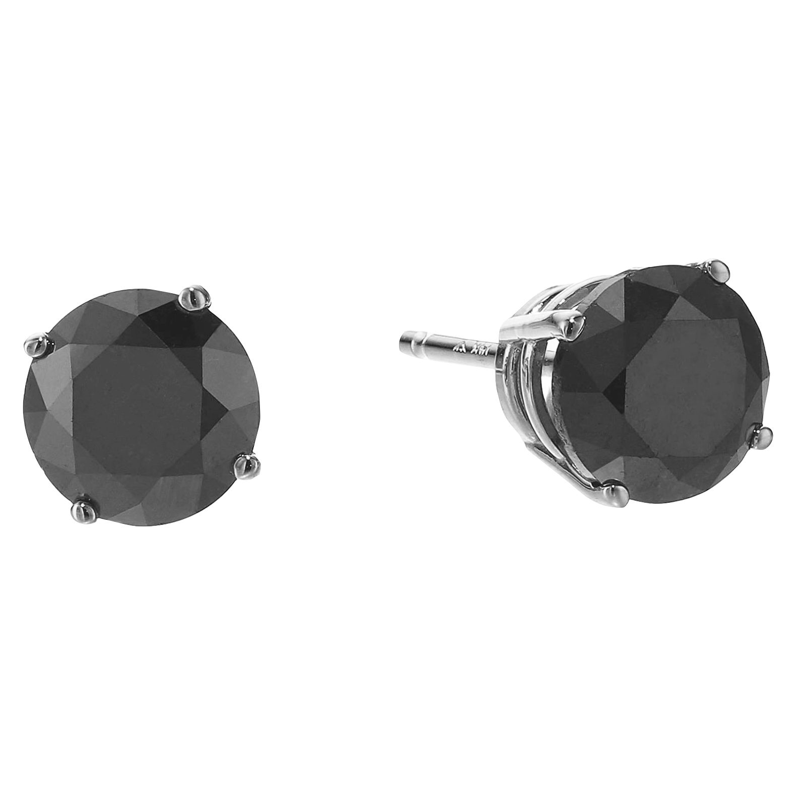 Amairah 2 ct. t. w. Black Diamond Stud Earrings 14k White Gold Round Prong Basket Set