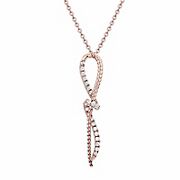 Amairah .16 ct. t. w. Diamond Knot Pendant Necklace 14k White and Rose Gold, 18&quot; Chain
