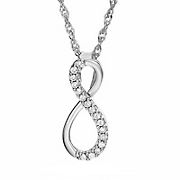 Amairah .10 ct. t. w. Diamond Infinity Pendant Necklace 10k White Gold, 18&quot; Chain