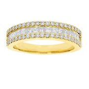 Amairah 1 ct. t. w. Princess and Round Diamond Wedding Band 14k Yellow Gold Channel Set, Size 6