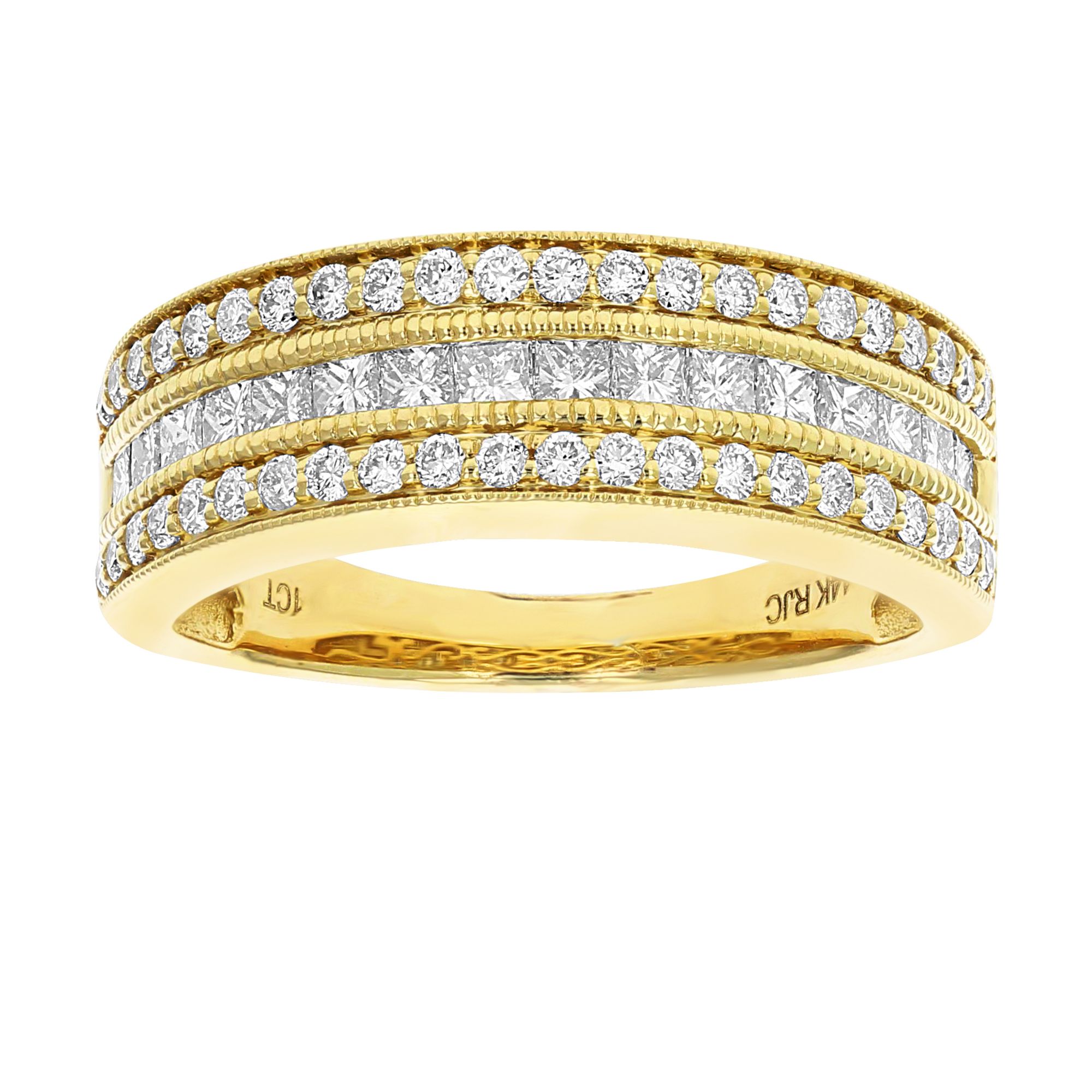 Amairah 1 ct. t. w. Princess and Round Diamond Wedding Band with