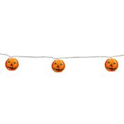 Northlight 10-Ct. Orange Jack-O-Lantern Paper Lantern Halloween Lights with 8.5' White Wire