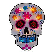 Northlight 15&quot; Lighted Day of the Dead Sugar Skull Halloween Window Silhouette Decor