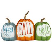 Northlight 15.5&quot; Pumpkin Trio 'Happy Fall Y'all' Autumn Harvest Sign