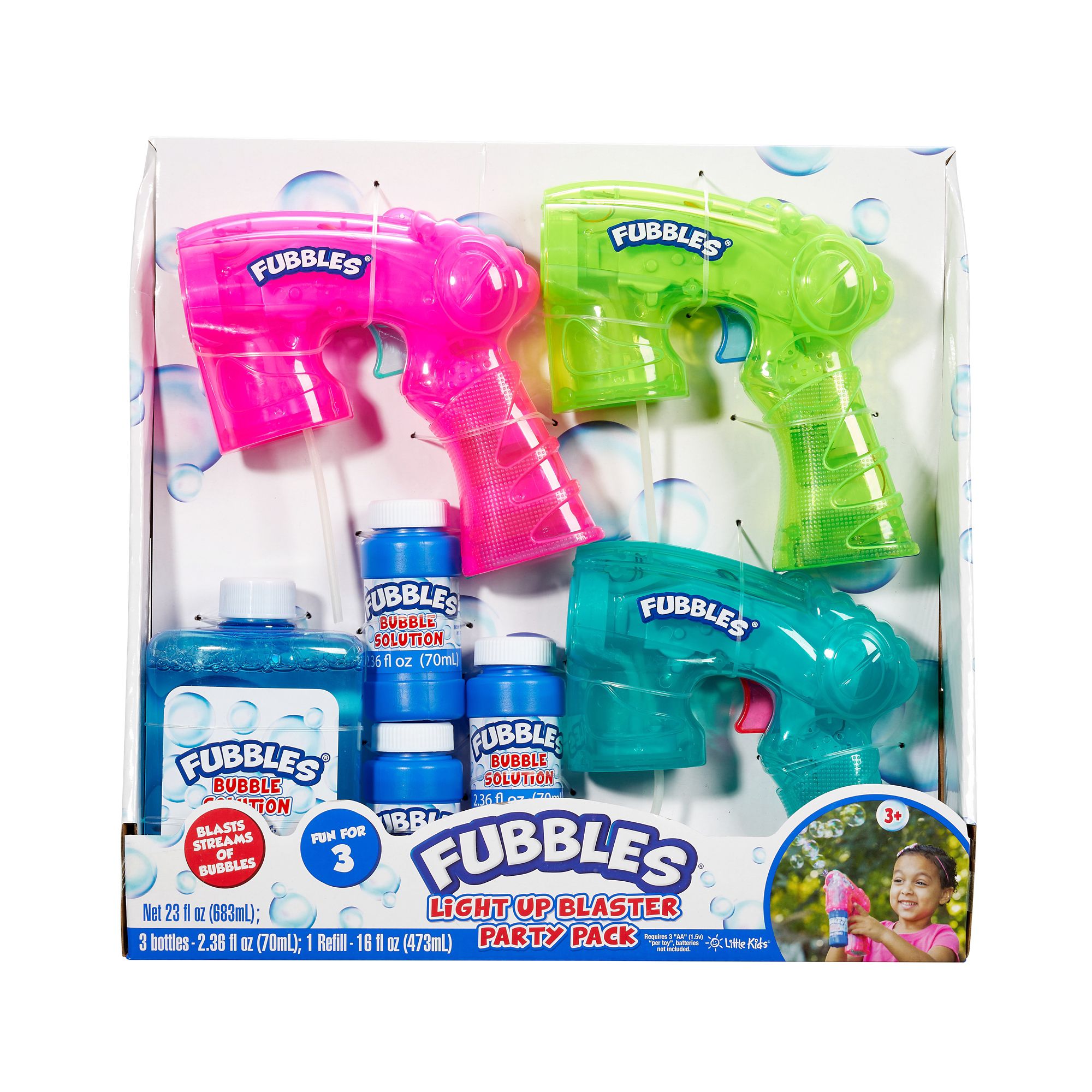 Fubbles Light Up Blaster Party Pack, 3 pk.