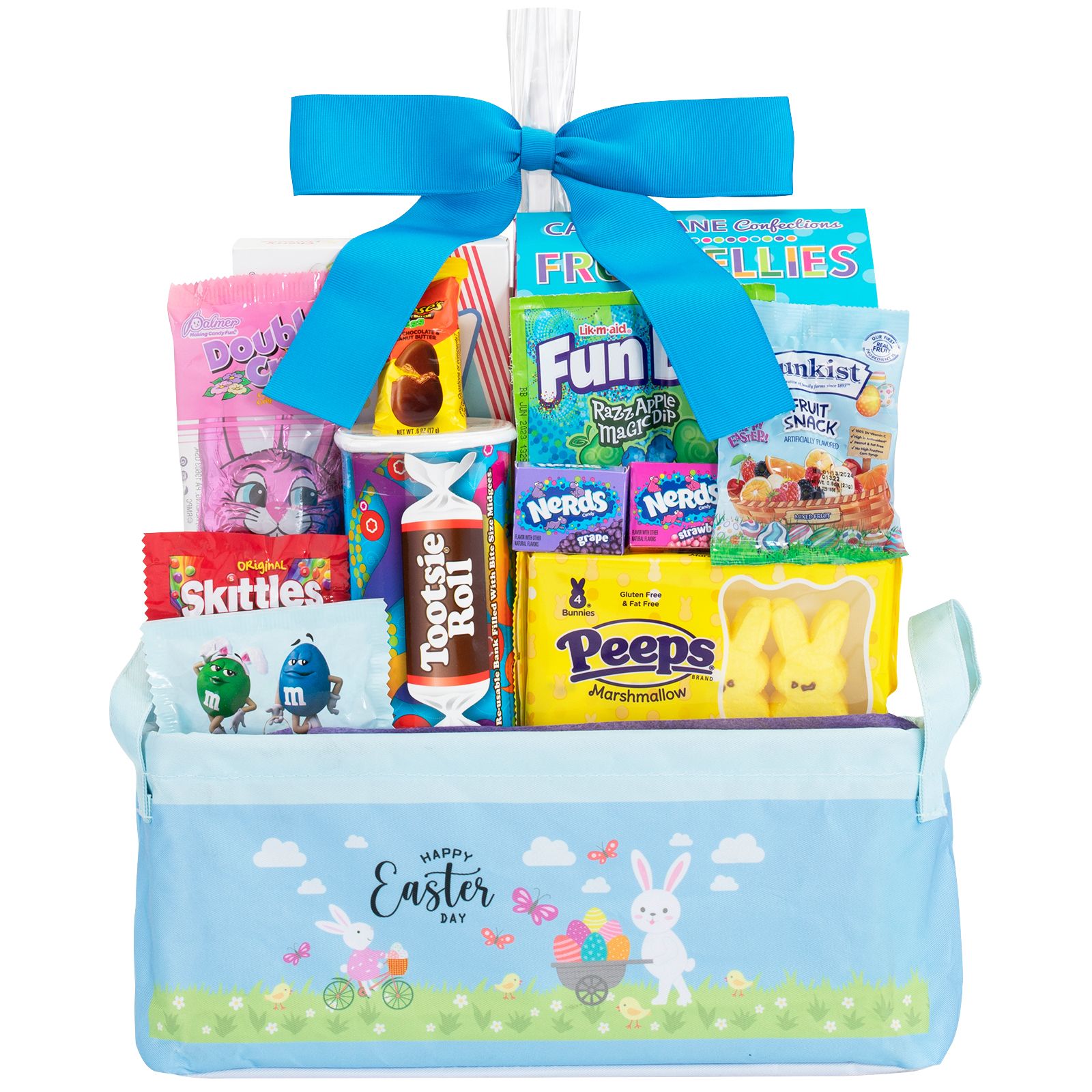 Canvas Easter Basket with Side Handles - Blue