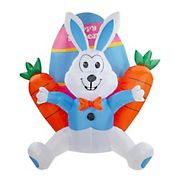 Northlight 4' Inflatable Lighted Easter Bunny with Carrots Outdoor Decoration