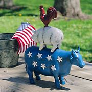 Northlight 12&quot; Stacked Patriotic Farm Animals Outdoor Garden Statue