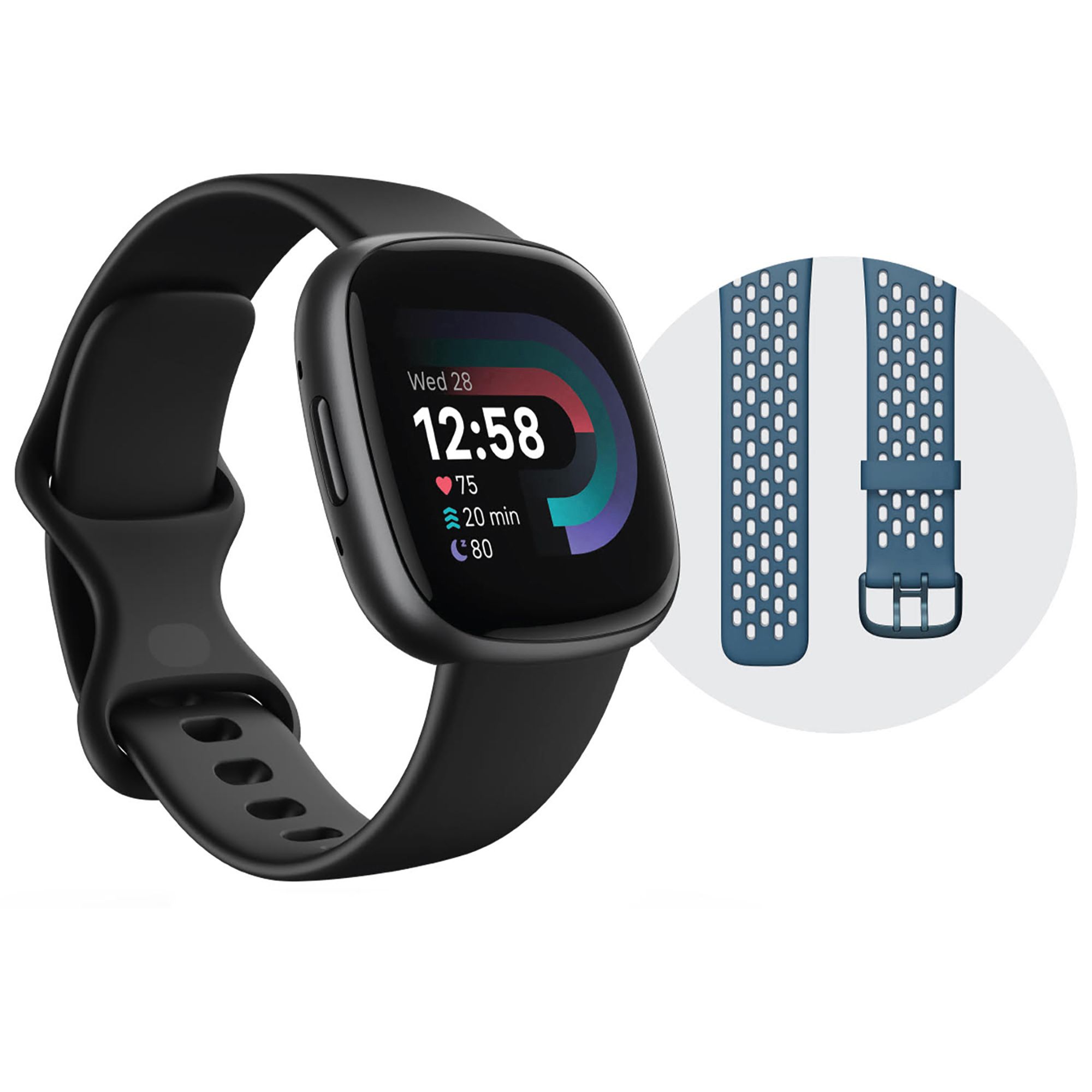 Fitbit Versa 4 Fitness Watch (Black/Graphite Aluminium) with 6-Month  Premium Membership