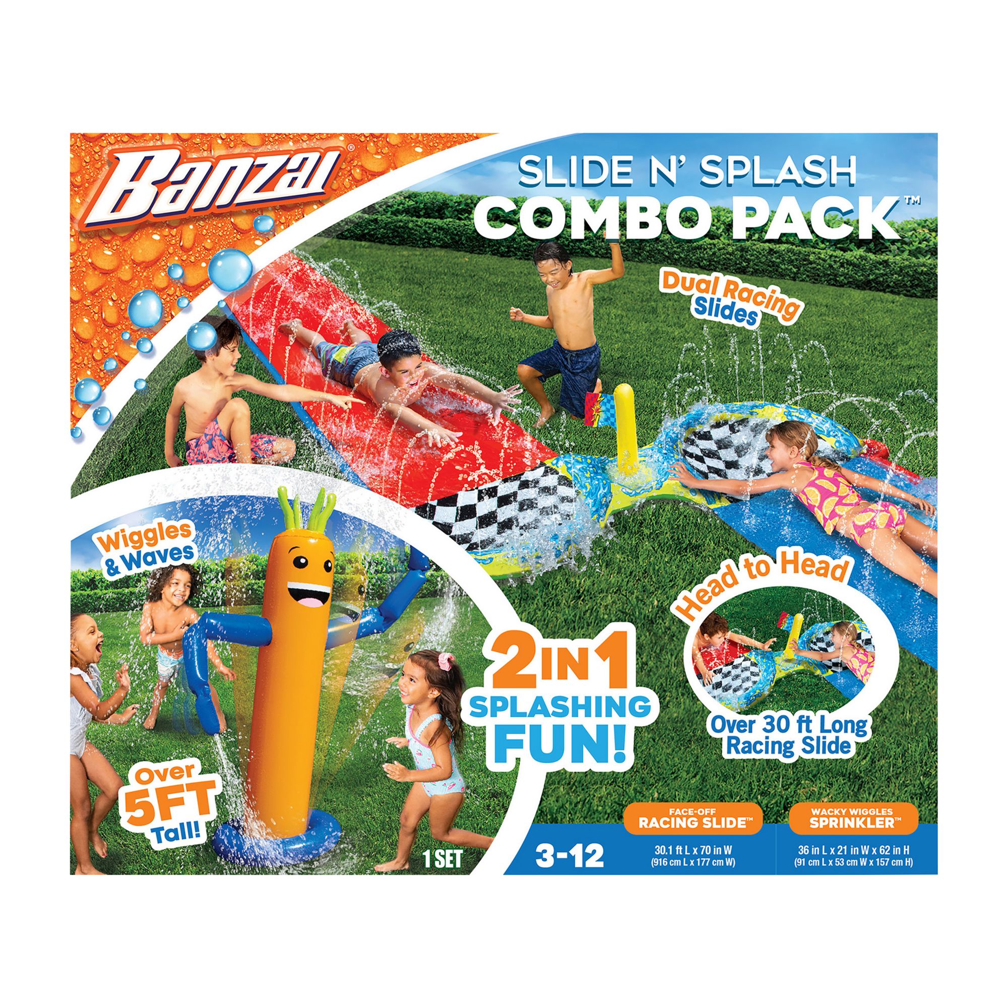 Banzai Slide N' Splash 2-in-1 Combo Pack