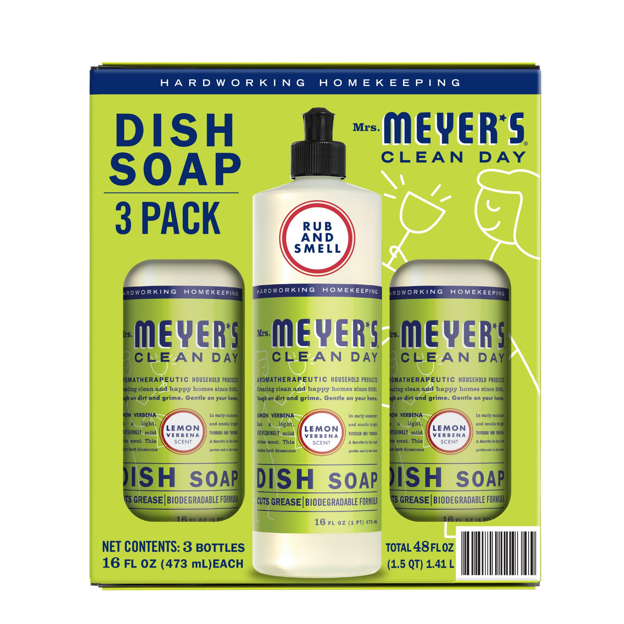 Mrs. Meyer's Clean Day Liquid Dish Soap - Lemon Verbena Scent, 3 pk./16 oz.