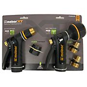 Melnor XT 7-Pattern and Adjustable Tip Rear Trigger Dual Pack Combo Nozzle with 3-Pc. Quick Connect Set