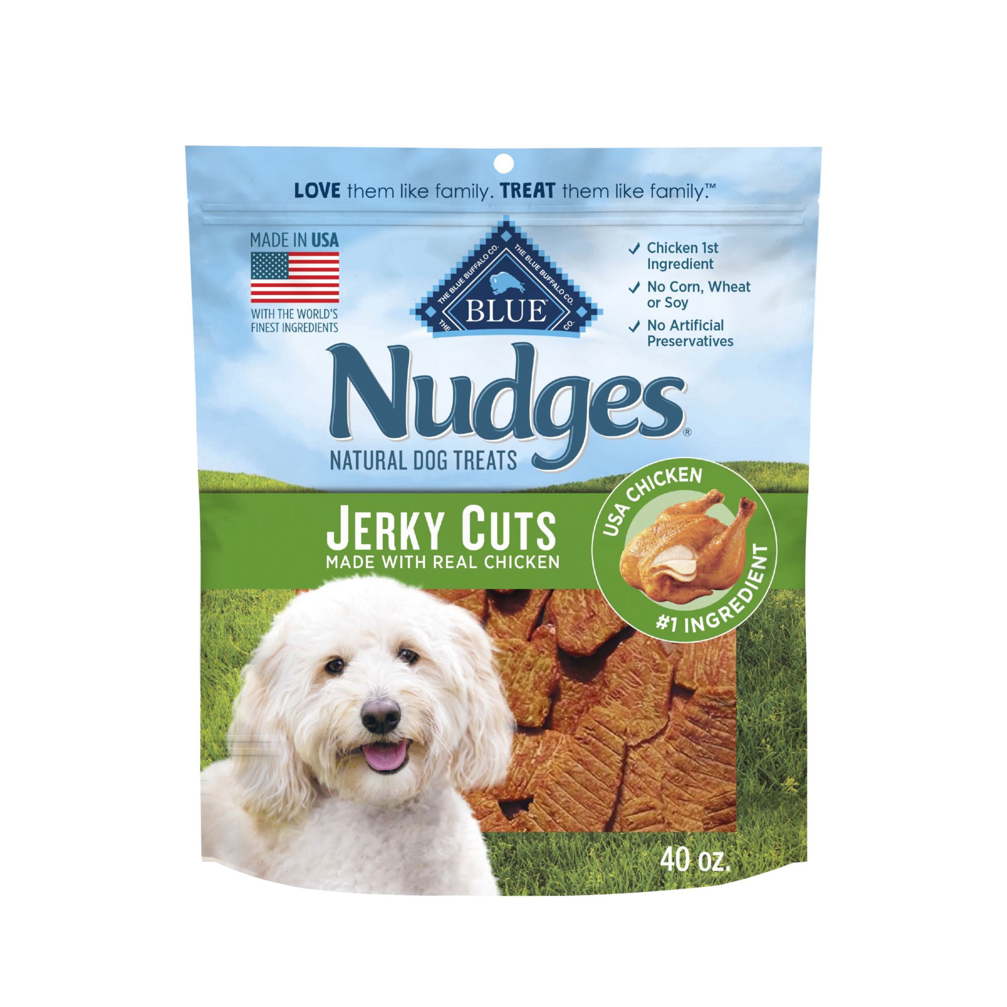 Blue Buffalo Nudges Jerky Cuts Natural Dog Treats - Chicken, 40 oz.