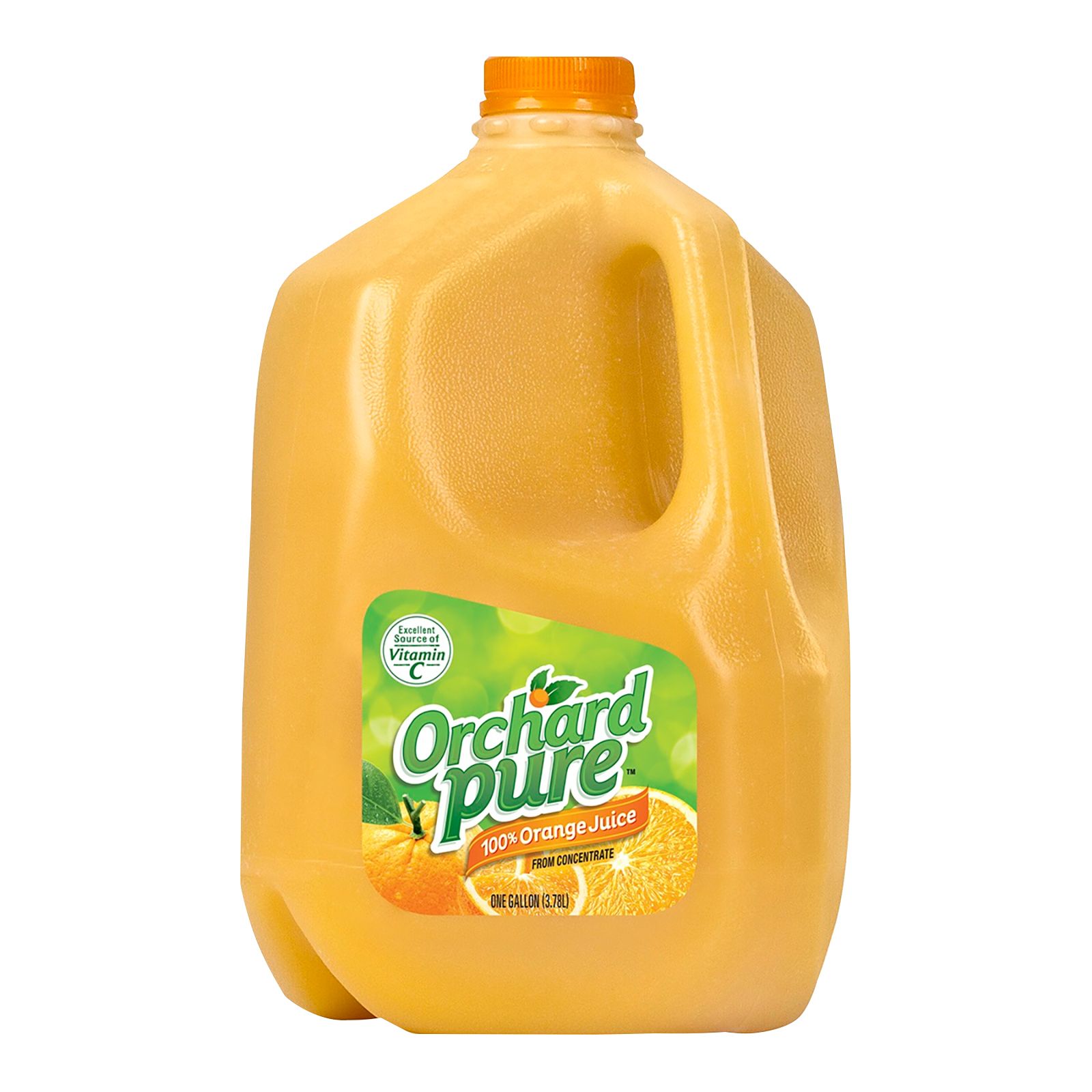 Orchard Pure 100% Pure Orange Juice From Concentrate 1 Gallon Plastic Jug, Juice and Drinks