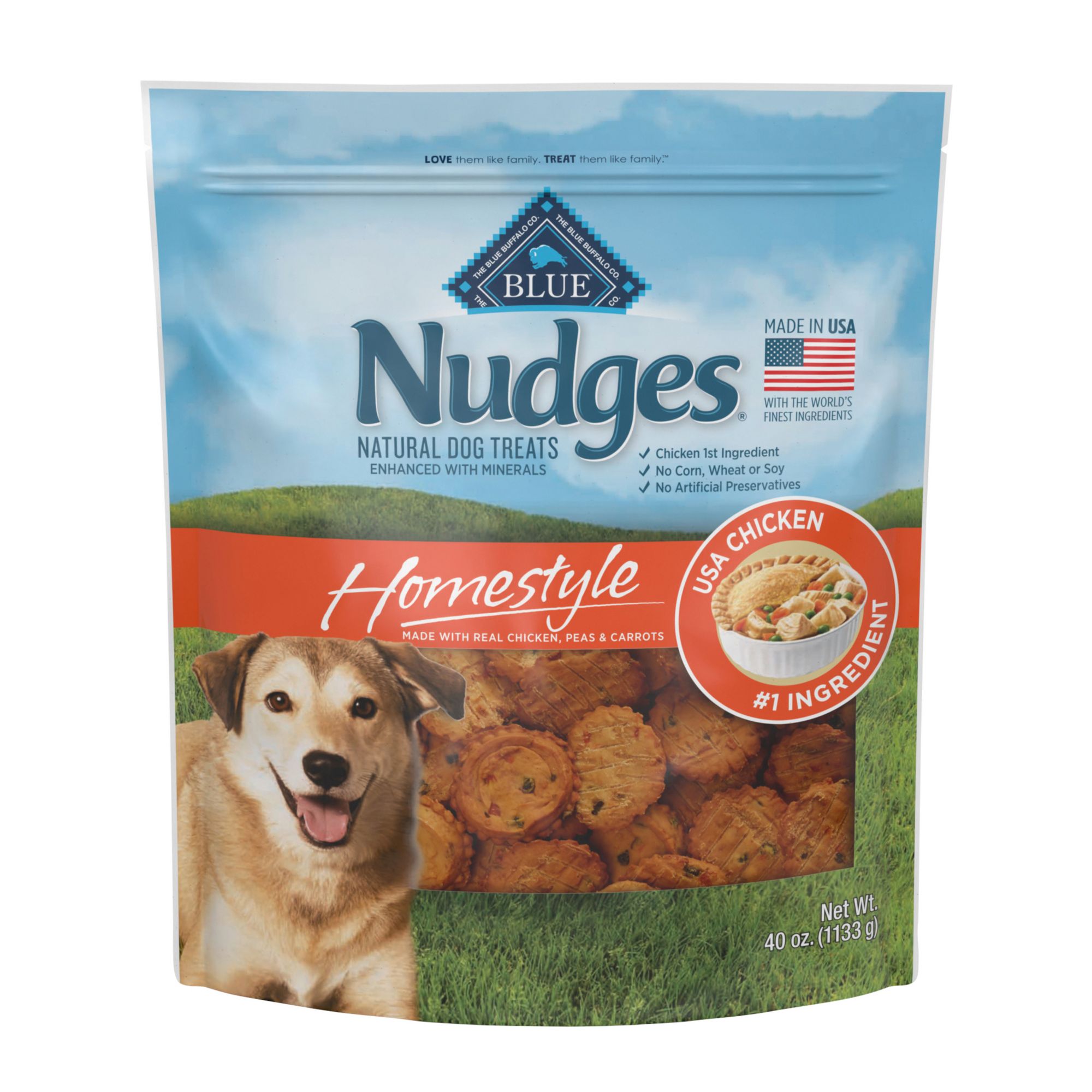 Blue Buffalo Nudges Homestyle Natural Dog Treats - Chicken, 40 oz.