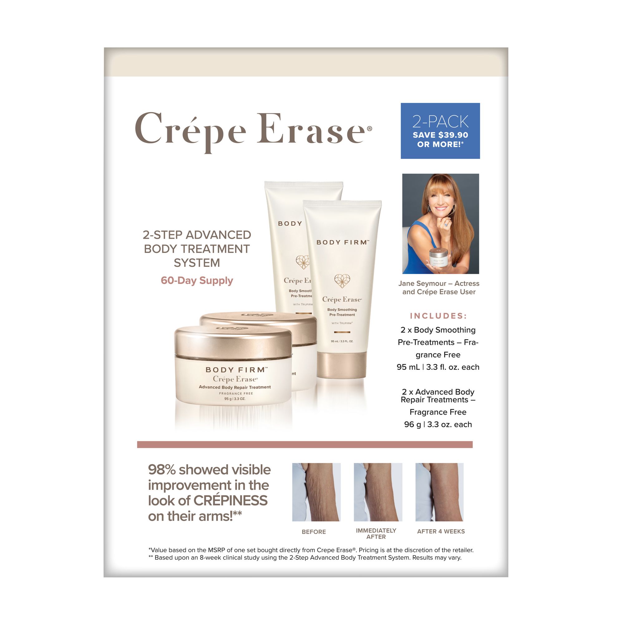 Crepe Erase 2-Step Advanced Body Repair Treatment System, 60-Day Supply