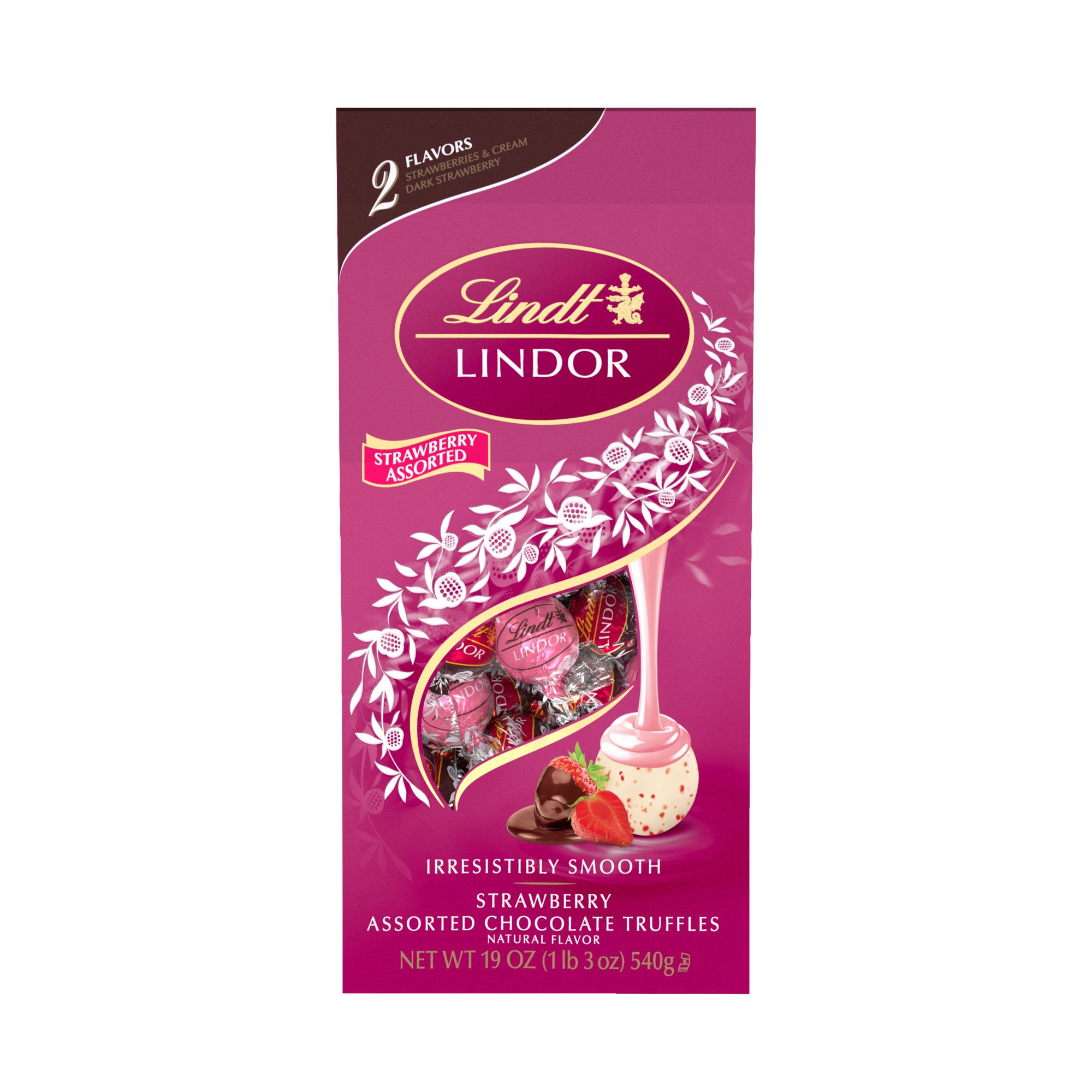 Valentine Lindor Strawberry Chocolate Truffles Mix Bag, 19 oz.