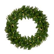 Northlight 36&quot; Pre-Lit Northern Pine Artificial Christmas Wreath - Clear Lights