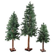 Northlight Slim Woodland Alpine Artificial Christmas Trees, 3 pc.
