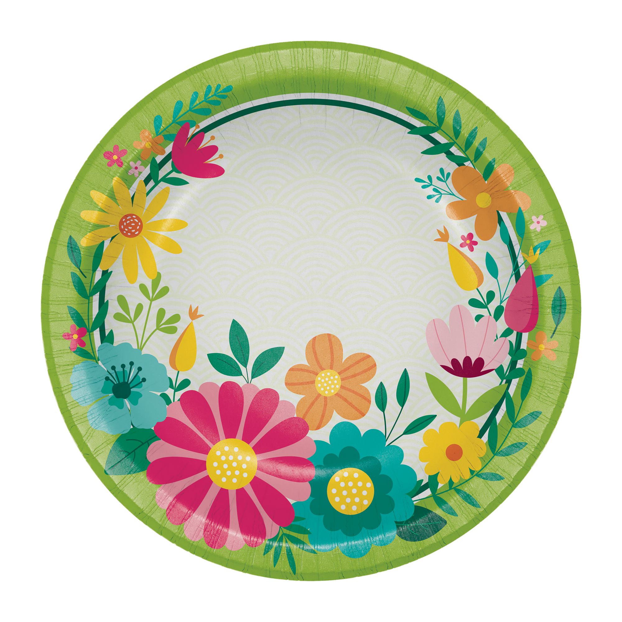 Set of 8 Floral Bumblebee Small Disposable Paper Plates 7 Inch Diameter  from Primitives by Kathy - Cherryland Sales
