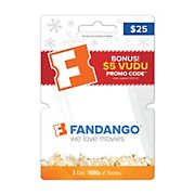 $25 Fandango Gift Card with $5 Vudu Bonus